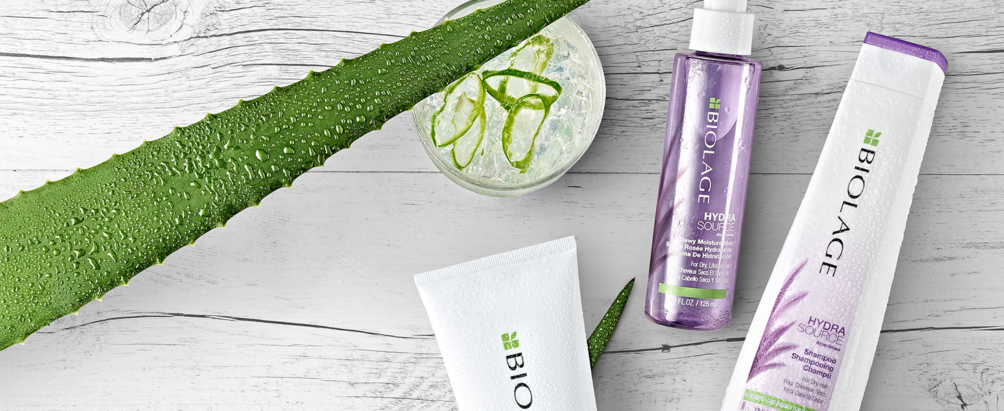 Biolage Hydrasource Haircare Shampoo Conditionning Balm and leave-in spray for dry hair